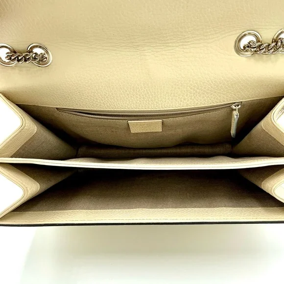 Gucci Cream Leather Shoulder Bag with Gold Hardware - Picture 4 of 10